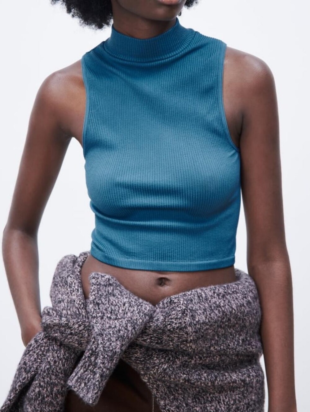 Zara Mock Neck Crop Top